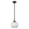 Athens Mini Pendant shown in the Black Antique Brass finish with a Clear shade