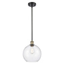 Athens Mini Pendant shown in the Black Antique Brass finish with a Seedy shade