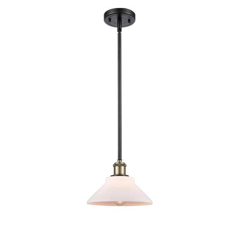 Orwell Mini Pendant shown in the Black Antique Brass finish with a Matte White shade