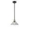 Orwell Mini Pendant shown in the Black Antique Brass finish with a Clear shade