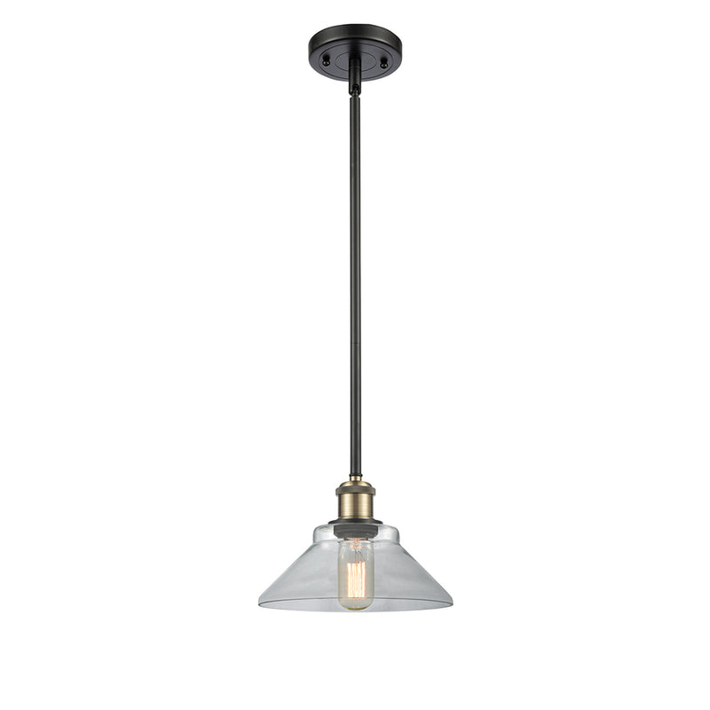 Orwell Mini Pendant shown in the Black Antique Brass finish with a Clear shade