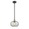 Gorham Mini Pendant shown in the Black Antique Brass finish with a Mica shade