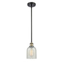 Caledonia Mini Pendant shown in the Black Antique Brass finish with a Mouchette shade