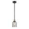 Caledonia Mini Pendant shown in the Black Antique Brass finish with a Charcoal shade