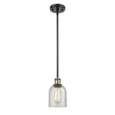 Caledonia Mini Pendant shown in the Black Antique Brass finish with a Mica shade