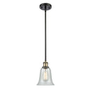 Hanover Mini Pendant shown in the Black Antique Brass finish with a Fishnet shade