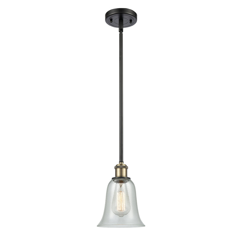 Hanover Mini Pendant shown in the Black Antique Brass finish with a Fishnet shade