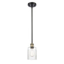 Hadley Mini Pendant shown in the Black Antique Brass finish with a Clear shade