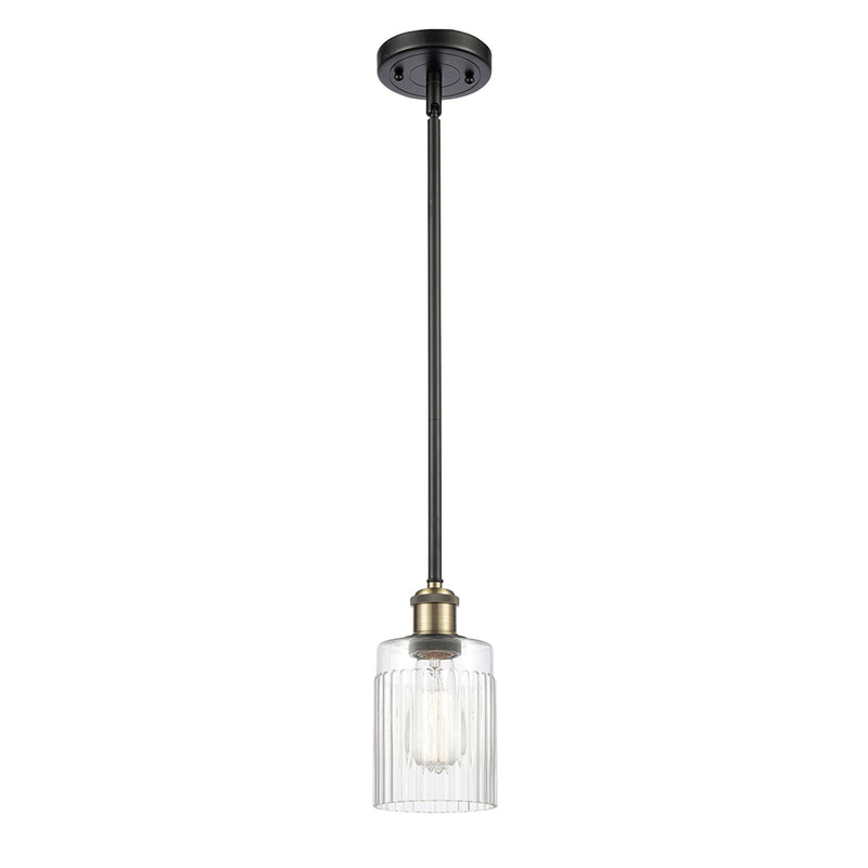 Hadley Mini Pendant shown in the Black Antique Brass finish with a Clear shade