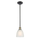 Castile Mini Pendant shown in the Black Antique Brass finish with a White shade