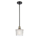 Niagra Mini Pendant shown in the Black Antique Brass finish with a Clear shade