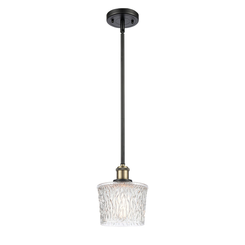 Niagra Mini Pendant shown in the Black Antique Brass finish with a Clear shade