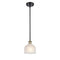 Dayton Mini Pendant shown in the Black Antique Brass finish with a White shade