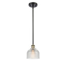 Dayton Mini Pendant shown in the Black Antique Brass finish with a Clear shade