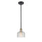 Dayton Mini Pendant shown in the Black Antique Brass finish with a Clear shade