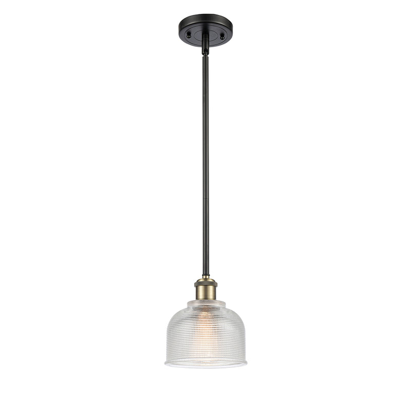 Dayton Mini Pendant shown in the Black Antique Brass finish with a Clear shade