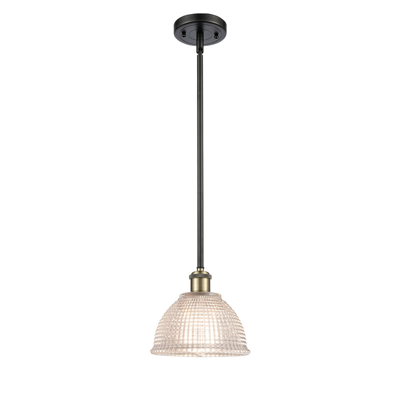 Arietta Mini Pendant shown in the Black Antique Brass finish with a Clear shade