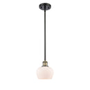 Fenton Mini Pendant shown in the Black Antique Brass finish with a Matte White shade