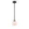 Fenton Mini Pendant shown in the Black Antique Brass finish with a Matte White shade