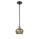 Fenton Mini Pendant shown in the Black Antique Brass finish with a Mercury shade