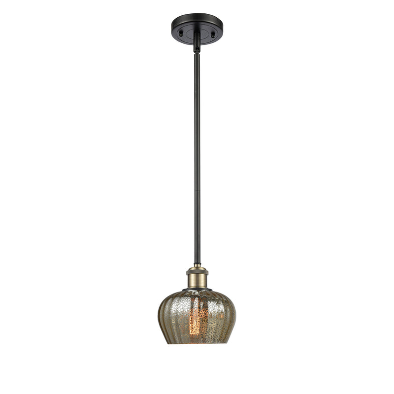 Fenton Mini Pendant shown in the Black Antique Brass finish with a Mercury shade