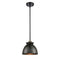 Adirondack Mini Pendant shown in the Black Antique Brass finish with a Matte Black shade