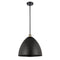 Ballston Dome Pendant shown in the Black Antique Brass finish with a Matte Black shade