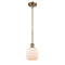 Belfast Mini Pendant shown in the Brushed Brass finish with a Matte White shade