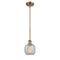 Belfast Mini Pendant shown in the Brushed Brass finish with a Clear Crackle shade