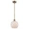 Farmhouse Rope Mini Pendant shown in the Brushed Brass finish with a White Glass with White Rope shade