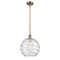 Deco Swirl Mini Pendant shown in the Brushed Brass finish with a Clear shade