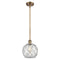 Farmhouse Rope Mini Pendant shown in the Brushed Brass finish with a Clear Glass with White Rope shade