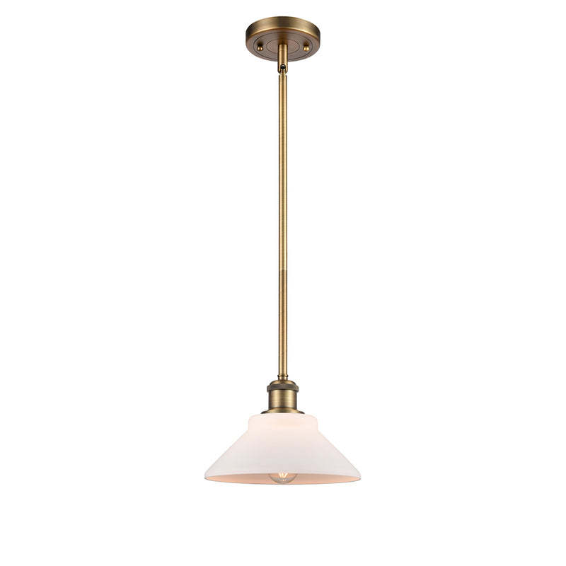 Orwell Mini Pendant shown in the Brushed Brass finish with a Matte White shade