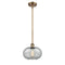 Gorham Mini Pendant shown in the Brushed Brass finish with a Charcoal shade