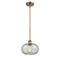 Gorham Mini Pendant shown in the Brushed Brass finish with a Mica shade