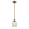 Caledonia Mini Pendant shown in the Brushed Brass finish with a Mouchette shade