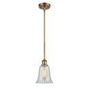 Hanover Mini Pendant shown in the Brushed Brass finish with a Mouchette shade