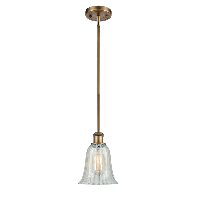 Hanover Mini Pendant shown in the Brushed Brass finish with a Mouchette shade