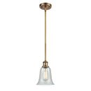 Hanover Mini Pendant shown in the Brushed Brass finish with a Fishnet shade