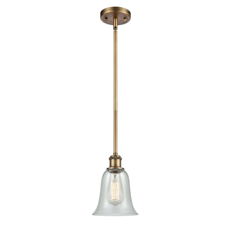 Hanover Mini Pendant shown in the Brushed Brass finish with a Fishnet shade