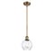 Waverly Mini Pendant shown in the Brushed Brass finish with a Clear shade