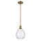 Waverly Mini Pendant shown in the Brushed Brass finish with a Clear shade