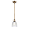 Castile Mini Pendant shown in the Brushed Brass finish with a Clear shade