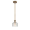 Dayton Mini Pendant shown in the Brushed Brass finish with a Clear shade