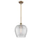 Norfolk Mini Pendant shown in the Brushed Brass finish with a Clear shade