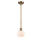 Fenton Mini Pendant shown in the Brushed Brass finish with a Matte White shade