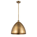 Ballston Dome Pendant shown in the Brushed Brass finish with a Brushed Brass shade