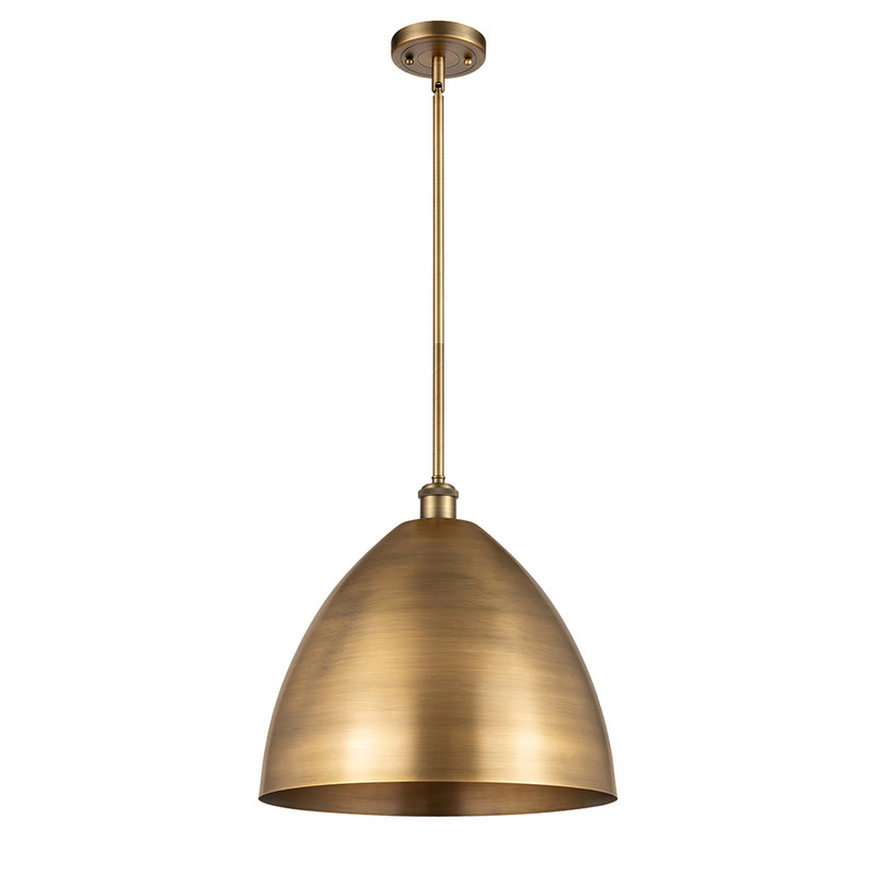 Ballston Dome Pendant shown in the Brushed Brass finish with a Brushed Brass shade