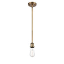 Bare Bulb Mini Pendant shown in the Brushed Brass finish