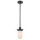 Kingsbury Mini Pendant shown in the Matte Black finish with a Matte White shade